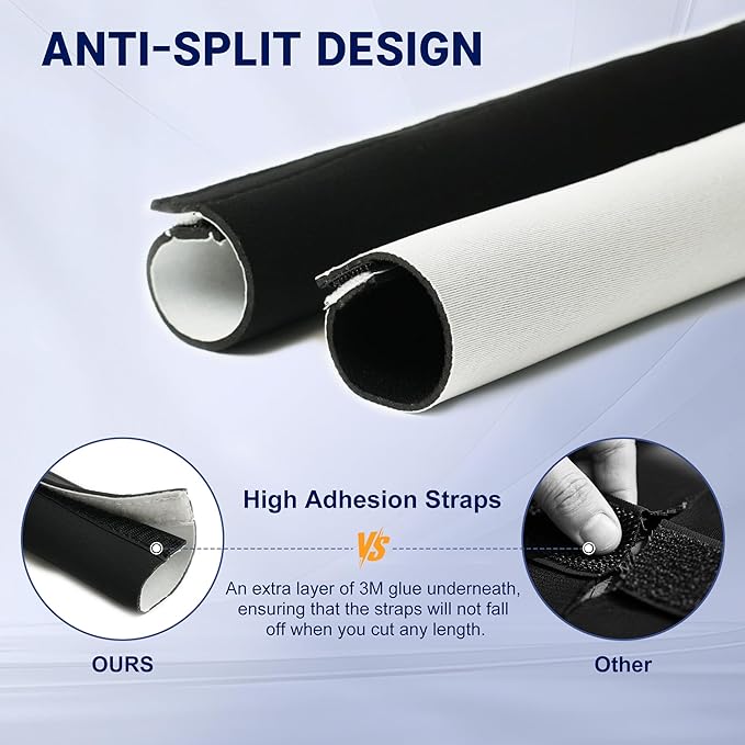 Neoprene Cable Management Sleeve 6.6ft (80 inch) - 1.5 inch, Velcro Cuttable Cord Organizer, Split Wire Loom Tubing Reversible Cord Protector for TV USB PC Ethernet Cable Hider Protect Pets Kids