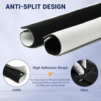 Neoprene Cable Management Sleeve 6.6ft (80 inch) - 1.5 inch, Velcro Cuttable Cord Organizer, Split Wire Loom Tubing Reversible Cord Protector for TV USB PC Ethernet Cable Hider Protect Pets Kids