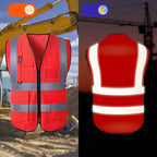 Custom Safety Vest for Men with Logo Pockets Personalized High Visibility Protective Workwear with Reflective Strip