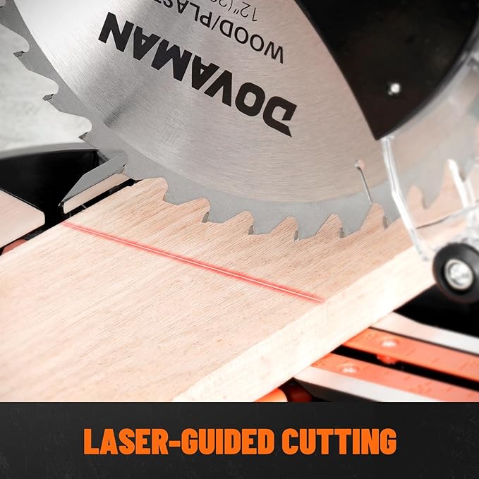 12-Inch Dual-Bevel Miter Saw, Compound Sliding Miter Saw, Ambidextrous Operation, 3800RPM, 4.2 x 13in Cutting Capacity, Laser Guide, 0-45° Bevel & Miter Cut, 9 Positive Stops, 15-Amp Corded