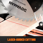 12-Inch Dual-Bevel Miter Saw, Compound Sliding Miter Saw, Ambidextrous Operation, 3800RPM, 4.2 x 13in Cutting Capacity, Laser Guide, 0-45° Bevel & Miter Cut, 9 Positive Stops, 15-Amp Corded