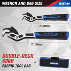 Rizom Self Adjusting Wrench, 8” and 12” Pipe Wrench, 2-Piece Self Adjustable Wrench Set with 3/8 to 1-3/4 inch Jaw Open