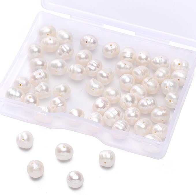 Natural Pearl Beads Potato 6-7mm White Freshwater Cultured Loose Gemstone Beads for DIY Jewelry Making 13.8''/Strand HQ