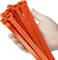 12 inch Orange Zip Ties Heavy Duty 100 PCS, 250 LBS Ultra Exclusive Strong Plastic Wire Ties, Large Cable Ties Extra Long Tie Wraps, Indoor and Outdoor UV Resistant