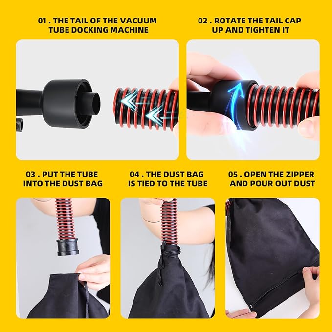 Air Sander 6 Inch DA Palm with vacuum Sander, Pneumatic Random Orbital da Sander for auto body & Woodworking & Auto Polishing (including 12 sandpaper + accessories)