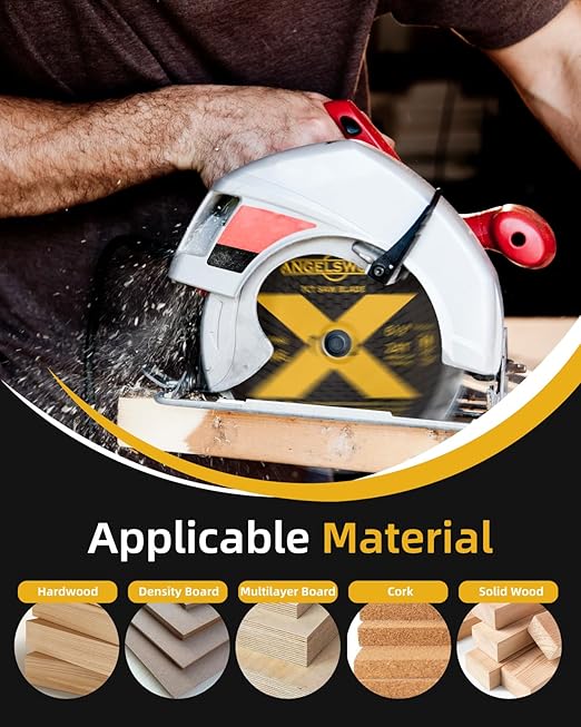 ANGELSWORD 8-1/4 Inch Table Saw Blade/Circular Saw Blade, 24T for Framing&40T for Ripping, Cross Cutting&60T for Fine Finish Wood Cutting, 3 Pack