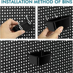 248PCS Pegboard Accessories Organizer Kit,1/8 and 1/4 inch Pegboard Hooks Assortment, Pegboard Bins, Metal Hooks for Hanging Storage (Black)