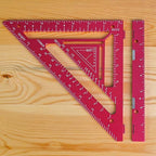 7.5" Magnetic Rafter Square with Jig Block - Multi-Angle Measuring Tool (90° & 180°) for Precise Carpentry & Flatwork(Red)