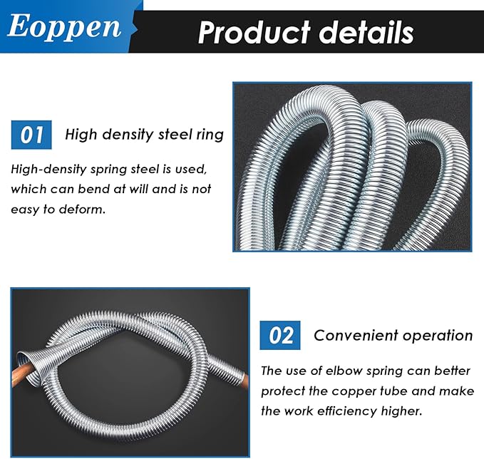 Spring Tubing Benders Kit 1/4, 5/16, 3/8, 1/2 and 5/8 Inch 5 in 1 Tube Bender Set for Copper, Brass, Aluminum and Thin Steel Tube