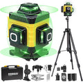 Laser Level, 4 x 360° Laser Level with Tripod, Self Leveling Laser Level 4D Green Lazer Level 16 Lines Laser Level 360 Self Leveling for Construction, Picture Hanging, Floor Tile, Renovation