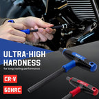 XOOL 14PCS T Handle Allen Wrench Set, Metric & SAE Hex Key Set, Long Arm Hex Key Wrench Set with Portable Organizer