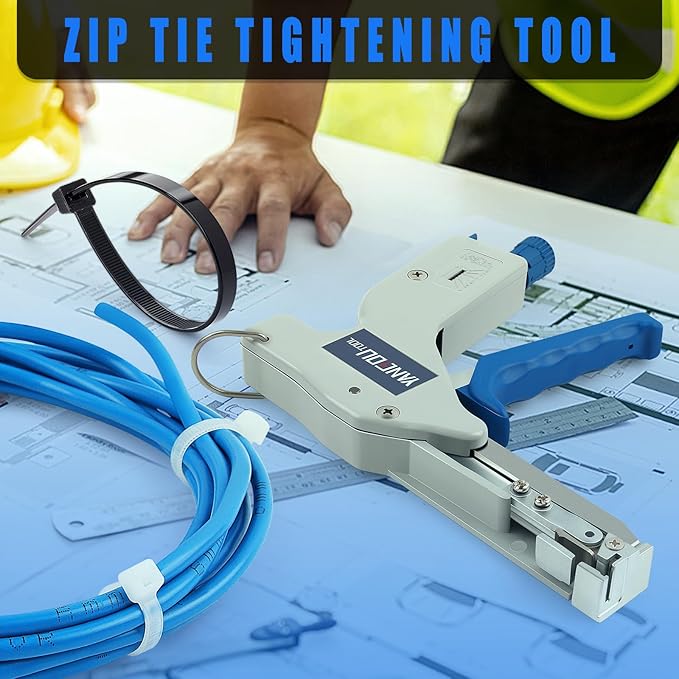 Yangoutool Zip Tie Tool – Continuously Adjustable Cable Tie Gun for Fastening and Cutting Nylon Zip Ties - Fit 4mm to 12mm Wide, 1mm to 2mm Thick Nylon Ties