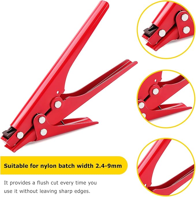 Zip Tie Tool, Zhushan Cutting Tool Fastening Cable Tie Tool with Adjustable Tension to Fasten and Cut Nylon Cable Tie