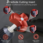 PVC Fitting Saver 3/4 Inch, PVC Pipe Reamer Socket Saver with Triple Blade & 1/4-Inch Hex Shaft,Plastic Pipe Fitting Reamer for Plumbing Sch.40 CPVC ABS Socket Hub, Fit Standard 1/2" Drills