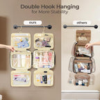 Hanging Travel Toiletry Bag for Women Detachable Toiletry Bag with 6 Compartments Large Makeup Bag Cosmetic Organizer for Bathroom Shower Business Trips Camping，Black