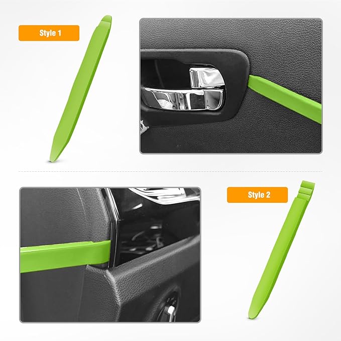 GOOACC 5PCS Auto Trim Removal Tool Kit No-Scratch Removal Tool Kit for Car Audio Dash Panel Window Molding Fastener Remover Tool Kit-Green
