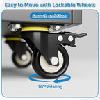 71" Metal Garage Storage Cabinet with 16 Hooks and Pegboards,1 Drawer Inside Rolling Tool Storage Cabinet with Adjustable Shelves,3 Metal Hanging Rod for Garage,Warehouse