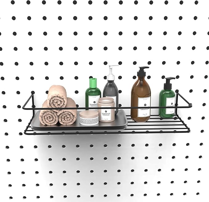 Pegboard Shelves, Peg Board Hooks, Organizer, for Storing A Variety of Tools, 2 Packs, Black
