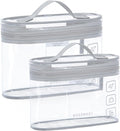 BAGSMART TSA Approved Toiletry Bag, 2 Pack Clear Makeup Cosmetic Bag Organizer, Quart Size Travel Bag for Toiletries, Carry-on Travel Accessories Essentials, Gray-2pcs