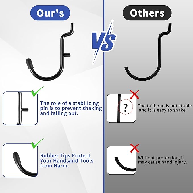 196 PCS Extra Thick Pegboard Hooks Set, Fit 1/4" Peg Board for Hanging Storage, Black Heavy Duty Metal Pegboard Accessories with Pegboard Bins for Garage Wall Organizer