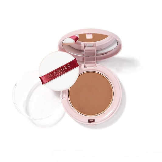 Wander Beauty Wanderlust Powder Foundation - Rich Deep - Blurs & Evens Skin Tone - Perfects & Hydrates With Hyaluronic Acid, Aloe, Honeysuckle, & Vitamin E - Lightweight, Buildable Coverage - 0.31 oz-VeraVaultWomen