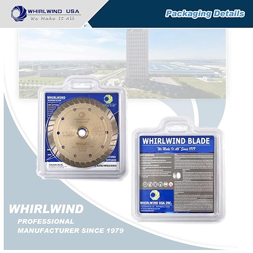 Whirlwind LSC 5 inch Dry or Wet Cutting General Purpose Continuous Turbo Power Saw Diamond Blades for Concrete Masonry Brick Stone(5'' LSC)