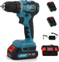 Brushless Cordless Drill Set/Driver Kit,Lightweight Driver, Electric Power Drill with 2 Batteries and Charger,3/8 Inch Keyless Chuck,21+1 Torque Setting,2 Speed with Bits-JOVANT