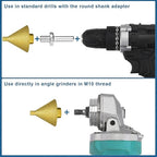 HARFINGTON Diamond Beveling Chamfer Bits 0-1.5" Dia M10 Thread Cone Bit with Adapter, Countersink Drill Bit to Enlarge Holes for Porcelain Tile, Marble, Ceramic, Glass, Stones