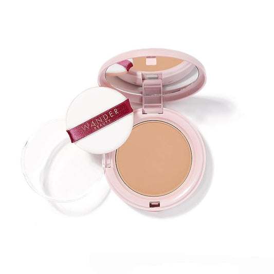 Wander Beauty Wanderlust Powder Foundation - Golden Medium - Blur & Even Skin Tone - Perfect & Hydrate With Hyaluronic Acid, Aloe, Honeysuckle, & Vitamin E - Lightweight, Buildable Coverage - 0.31 oz-VeraVaultWomen