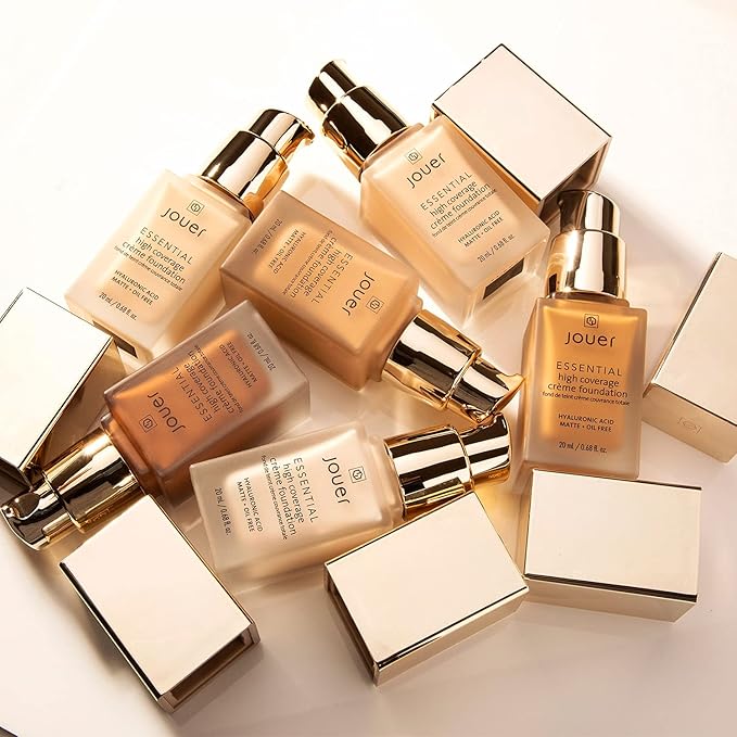 Jouer Essential High Coverage Crème Foundation | Men & Women | Available in 50 Shades for All Skin Tones | Healthy Ingredients | Paraben, Gluten & Cruelty Free | Vegan Friendly,Espresso -deep skin with warm undertones