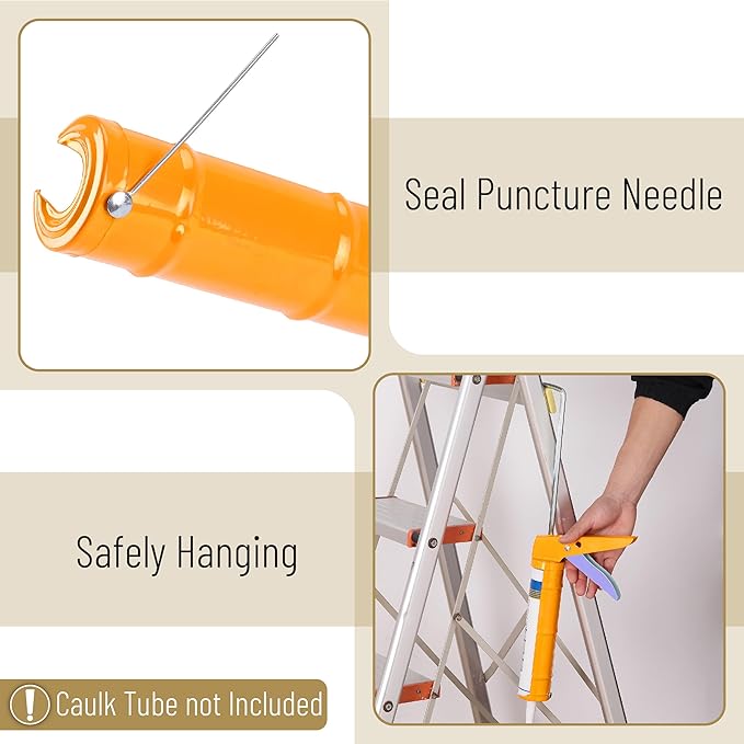 Bates- Caulking Gun, 10:1 Thrust Ratio, Orange & Ashen, Caulking Tool Gun, Caulk Gun No Drip, Hand Caulking Guns, Silicone Gun, Caulking Gun Tool, No Drip Caulk Gun, Caulk Guns, Caulking Gun Dripless