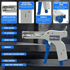 Yangoutool Zip Tie Tool – Continuously Adjustable Cable Tie Gun for Fastening and Cutting Nylon Zip Ties - Fit 4mm to 12mm Wide, 1mm to 2mm Thick Nylon Ties