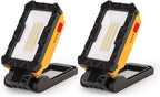 LUTEC Rechargeable Work Light, 1000 Lumens LED Magnetic Light with Magnetic Base and Hanging Hook，360°Rotate and 200°Swivel for Car Repair, Emergency and Camping-2 Pack