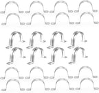 24Pcs 2 9/16 Inch (65mm) 304 Stainless Steel Conduit Clamps, U-Tube Strap Pipe Clamp 2 Hole Strap U Bracket Rigid Pipe Metal Conduit Strap Tension Clips U-tube Clamp