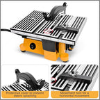 4" Mini Table Saw, 60W 110V Portable Miter Saw Table Saw Bench Electric Cutting Machine for DIY Handmade Woodworking Crafts, with 3 Blades