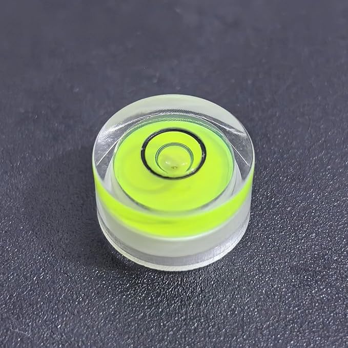 5Pcs Small Circular Bubble Levels with Double Sided Adhesive Bottom Mini Little Stick-on Bubble Spirit Level Measuring Layout Tools Levels (15x8mm)