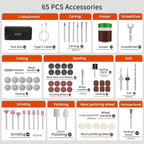 8.0V Cordless Rotary Tool, 5 Speeds, 65 Pcs Rotary Tool and Accessories Multi-Purpose For Carving, Engraving, Sanding, Polishing and Cutting,DIY Crafts