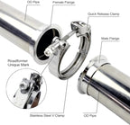 1.5 inch V Band Clamp - 2 sets of Quick Release Vband Exhaust Clamp with Flange Stainless Steel for Automotive exhaust system, turbocharger, downpipe and mufflers (1.5" - 2 Pack)