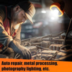 Retisee 2 Pcs 720 Lumens Magnetic Work Light USB Rechargeable LED Flashlight Portable Inspection Light for Car Repair Emergency Lighting Mechanics Workshop (Orange)