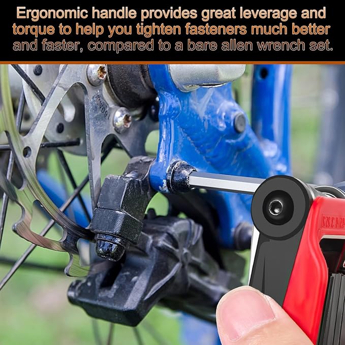 14PCS Folding Allen Wrench Sets, Metric and SAE Allen Key Set, METRIC 2mm, 2.5mm, 3mm, 4mm, 4.5mm, 5mm, 6mm. SAE 5/64”, 3/32”, 1/8”, 5/32”, 3/16”, 7/32”, 1/4"