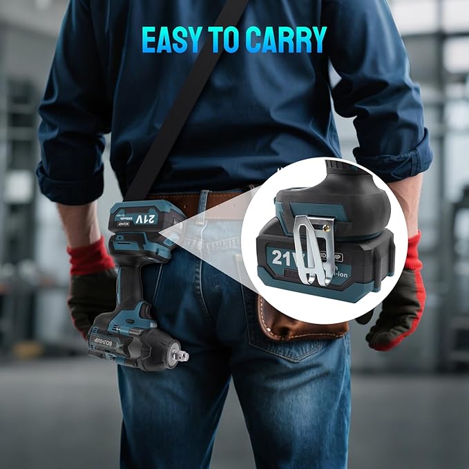 Cordless Impact Wrench 1/2 Inch, 1500 N.m/1106ft-lbs Brushless Impact Gun Compatible with Makita 18V Batteries, 5000 RPM High Torque Electric Power Impact Driver Set for Car Home (Blue)