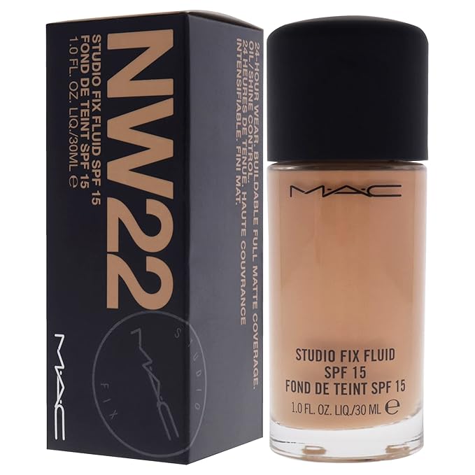 MAC Studio Fix Fluid SPF15 NW22, 1.0582 Ounce (M6JC28)-VeraVaultWomen