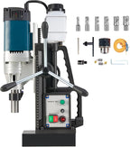 ZELCAN 1200W Mag Drill Press, Portable Magnetic Drill Press with 2" Boring Diameter, Heavy Duty Magnetic Drill with 6 Drill Bits, 2920 lbf 500 rpm Electric Drilling Machine with All-Copper Motor