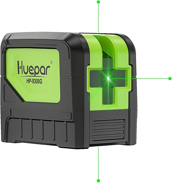 3 - Plumb Dot Laser Leveler Tool (No Laser Line), Huepar 3 Spots Laser Self-Leveling Green Plumb Bob for Soldering and Points Reference Positioning, 197Ft Working Range, Battery Included - 9300G