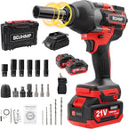 Cordless Impact Wrench 1/2 Inch, 1500 N.m/1106ft-lbs Brushless Impact Gun Compatible with Makita 18V Batteries, 5000 RPM High Torque Electric Power Impact Driver Set for Car Home (Red)