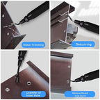 Deburring Tool Set 11 Pieces of High Speed Steel Rotary Burr Removal Blades, Ideal for Deburring Tool,1 Black Handle