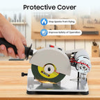 96W Portable Tabletop Saw, 9000 RPM Mini Miter Saw, Versatile Manual Chop Saws, Mini Miniature Table Saws, 0-45° Adjustable Angle Cutter with Protective Cover & 2 Blades