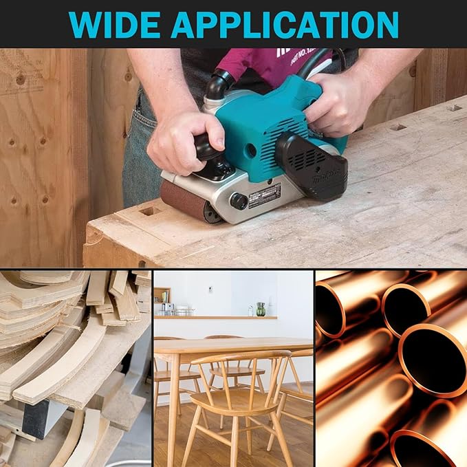 3 x 24 Sanding Belts, 3x24 Aluminum Oxide Sanding Belts for Belt Sander, 3 Each of 40/80/120/150/240/400 Assorted Grits Sanding Belts Assortment, 18 Pack(3x24in)