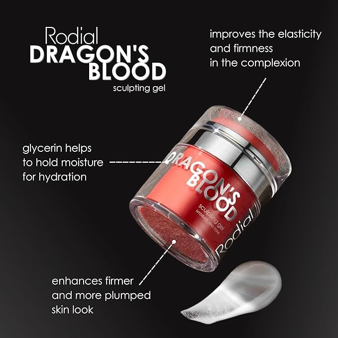 Rodial Dragon's Blood Sculpting Gel 1.7 fl oz - Rejuvenating, Ultra-Hydrating Face Cream - Refreshing Gel/Cream Formula - Triple Action Collagen Formula for a Firmer, Tighter and Smoother Skin Look-VeraVaultWomen