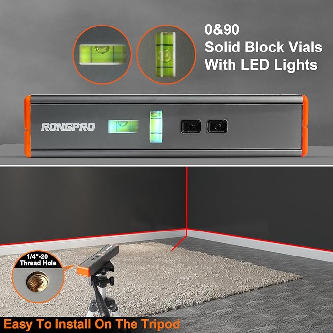 Portable Laser Level with Magnetic -Multipurpose 15Ft Cross Leveling Line,Mini Torpedo Level for Hanging Picture Wall Writing Home Renovation